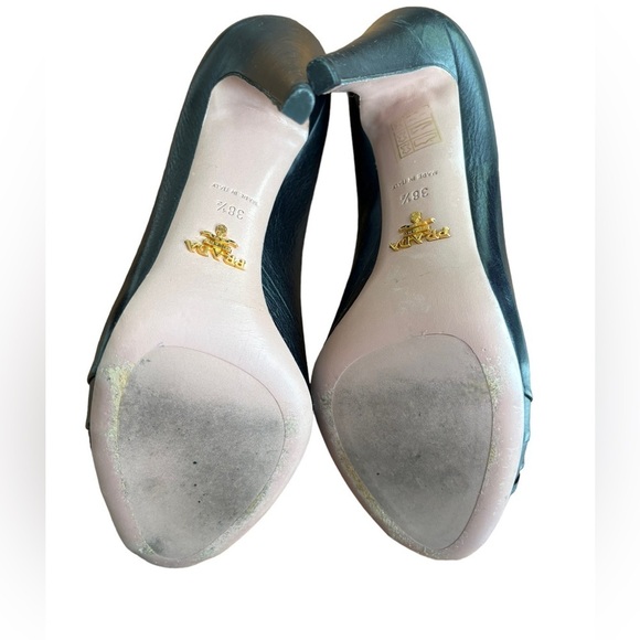 Prada Blue Peep-Toe Heels - Picture 11 of 14